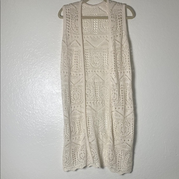 Chelsea & Theodore Crochet Knit Long Cardigan – Boho Vibes – Size M - Picture 2 of 7